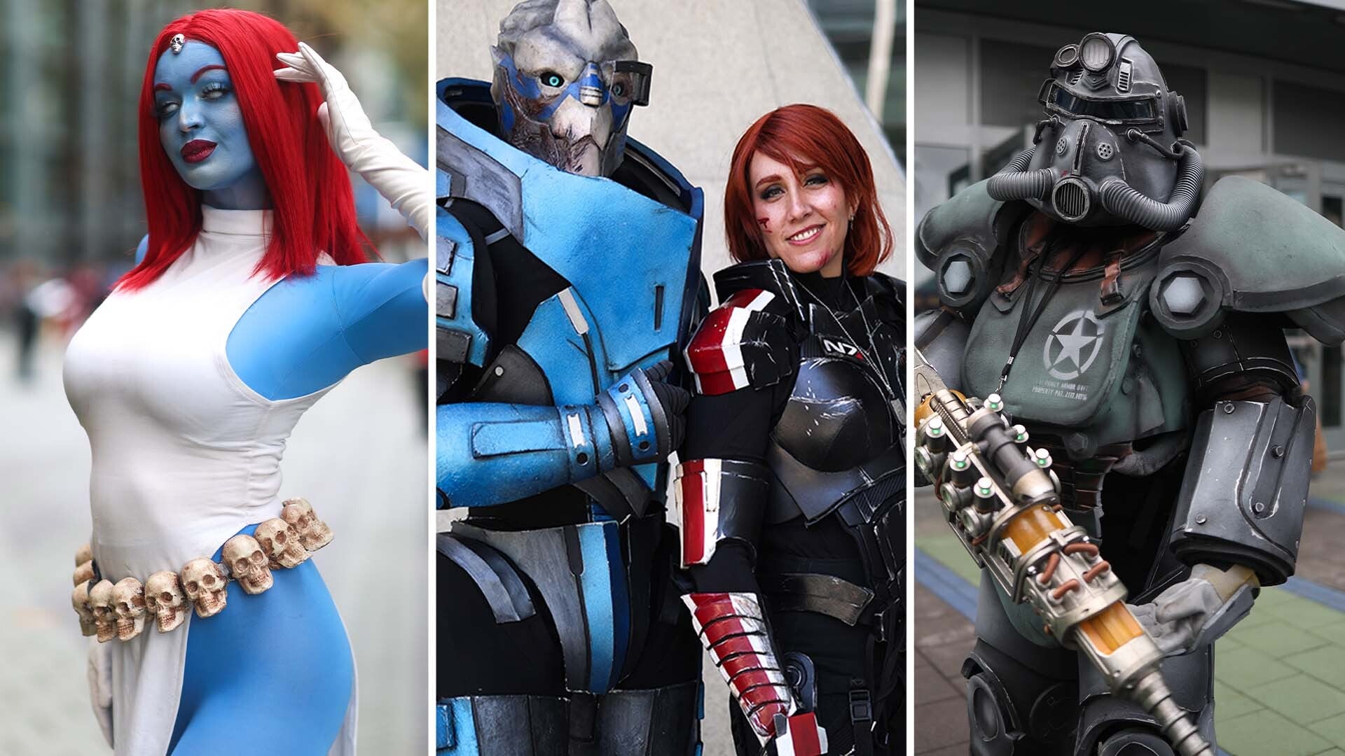 Mystique, Garrus, Fem Shep and Fallout cosplayers are at WonderCon 2024. 